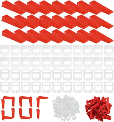 Complete Tegel Niveaueringsset van 700 Stukken met Wedges en Inzetstukken voor Vloer- en Wandtegels, Herbruikbaar en Geschikt voor 2 mm en 3 mm Tegels