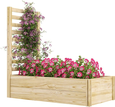 Outsunny Multifunctioneel Tuinbed - Vurenhout - 115x60x110cm - Natuurlijk Hout