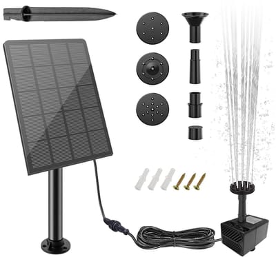 Dailygoods - Zonne-energie Vogelbad Waterfonteinen - Tuinfonteinen voor Buiten - Eenvoudige Installatie - Decoratieve Waterstralen - Geschikt voor Tui...