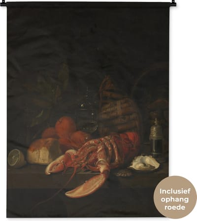 Wandkleed Jan Davidsz de Heem - Stilleven - Schilderij van Jan Davidsz de Heem Wandkleed katoen 90x120 cm - Wandtapijt met foto
