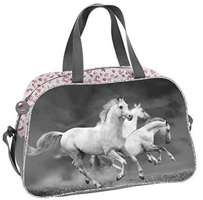 Sporttas voor meisjes met paardenmotief - 40 x 25 x 13 cm
