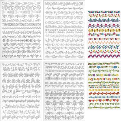 Dailygoods- Borduurpatroon Oplosbaar - Borduurpatronen - Zelfklevend - 4 Vellen - 29,7 x 21 cm - Ideaal voor Beginners - Borduursjabloon