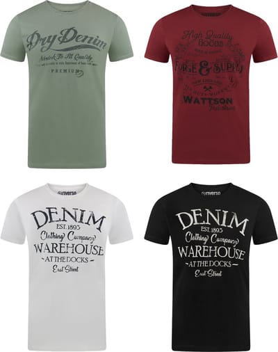 riverso Heren T-Shirt RIVLeon 4 Pack regular fit Veelkleurig M Ronde Hals Volwassenen - gemaakt van 100% katoen