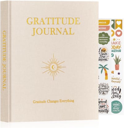 Dailygoods- Dankbaarheidsdagboek 4 maanden - Ongedateerd - Positieve prompts - Reflectie - Mindfulness - 20x23 cm - Journalingboek