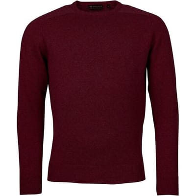 Baileys Trui Scottish Lambswool Crew Neck Pullover Single Knit Aubergine / male