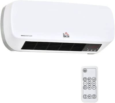 Elektrische Wandkachel - Keramische Kachel 2000W - Met Afstandsbediening en Timer - 45x18.6x11.5cm - Wit