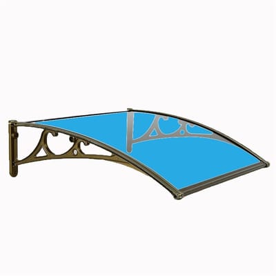 Raamluifel Deurluifel - Regenscherm Buiten - Bescherming Buiten - Polycarbonaat Aluminium - 60x80cm - Blauw