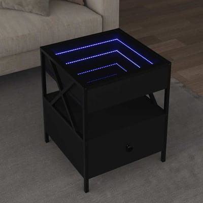 vidaXL - Salontafel - met - Infinity - LED - 40x40x51 - cm - zwart