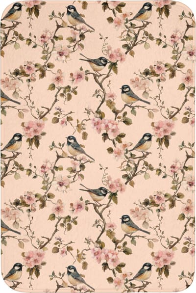 Badmat 60x90 cm - Antislip - Bloesem - Koolmees - Roze - Badmatten voor badkamer - Badkamermat - Douchemat - Badkamer mat