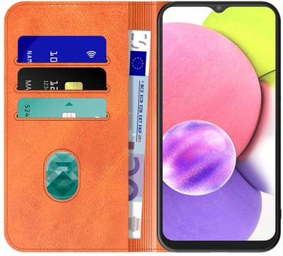 Geschikt voor Samsung Galaxy A03S Telefoonhoesje Bruin Kunstleer Met Magnetische Sluiting - Portemonnee BookCase Met Pasjeshouder - ProtX