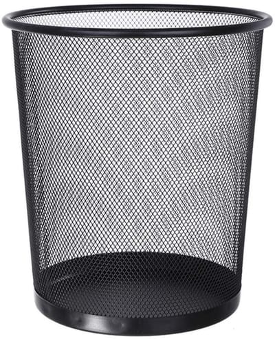 Metalen Prullenbak - Kantoor Afvalbak - Thuis Kantoor - Ventilatie Gaten - Zwart