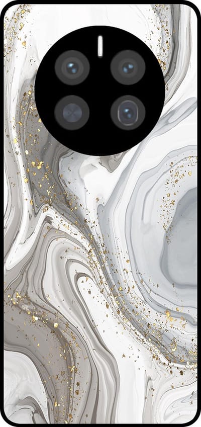 Smartphonica Telefoonhoesje Geschikt voor Huawei Mate 50 Pro met marmer opdruk - TPU backcover case marble design - Zilver geschikt voor Huawei Mate 50 Pro