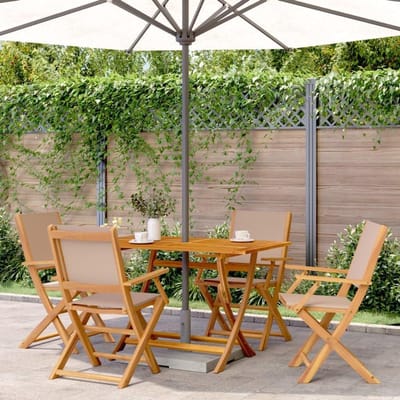 Opvouwbare tuinstoelen - Buitenstoelen set - Genieten van buiten - Massief acaciahout - 4 stuks - Taupe
