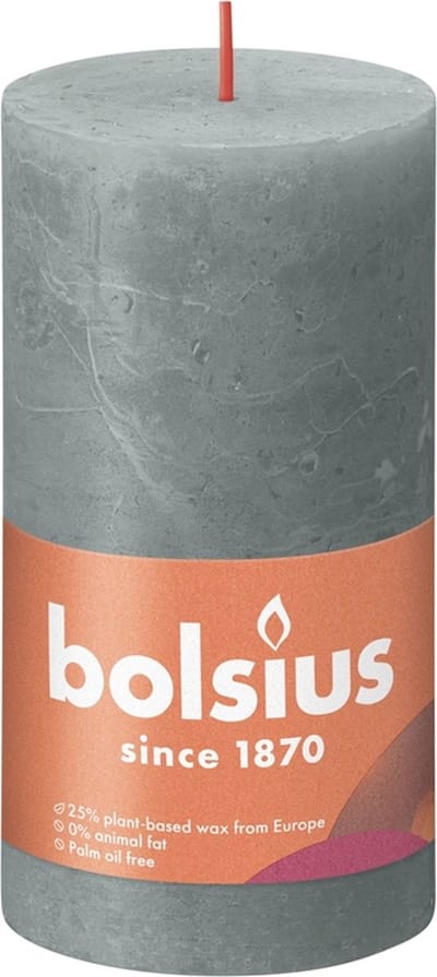 Bolsius Stompkaars Eucalyptus Green Ø68 mm - Hoogte 13 cm - Grijs/Groen - 60 Branduren