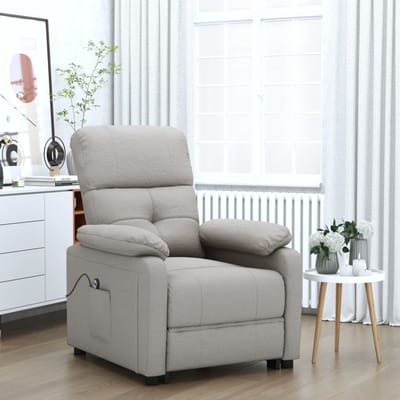vidaXL - Fauteuil - verstelbaar - elektrisch - stof - taupe