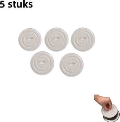 5-delige rubberen afvoerplug voor vloerafvoeren - Geschikt voor wastafels, zwembaden en badkuipen - Deodorant afvoerplug - Wit - 11*11cm
