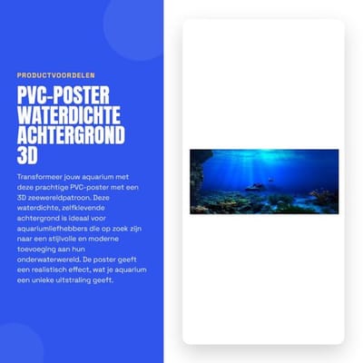 PVC-poster waterdicht - zelfklevend - 3D-effect zeewereld - aquariumdecoratie - kleurrijke sticker - 122 * 46 cm