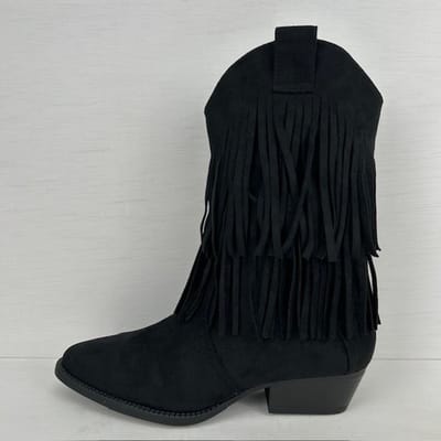 Trendy cowboylaarzen met franjes zwart Zwart / 36