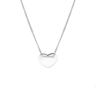 The Jewelry Collection Ketting Hart 1,0 mm 40 + 5 cm - Zilver