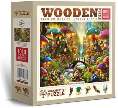 Wooden.City houten puzzel Mushroom Wonderland 1000 stukjes fantasie.