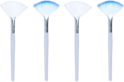 Set van 4 Masker- en Highlighterkwasten - Zachte Applicators voor Gezichtsverzorging met Nylon Haren en Transparante Handvatten
