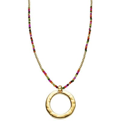 Luxeketting met Roze Kristal 18k goud afwerking - Miota
