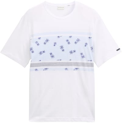 Tom Tailor - Heren t-shirt - Maat M - Mannen - Creme - katoen