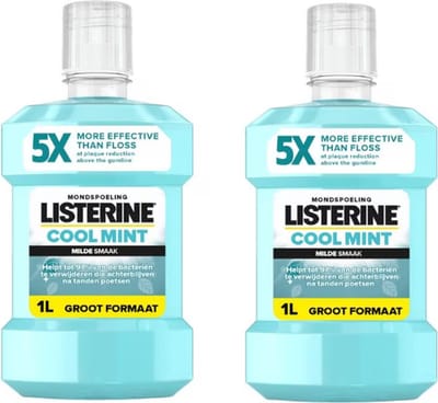 2 x Listerine Mondwater (1000ml) - Cool Mint - Voordeelverpakking