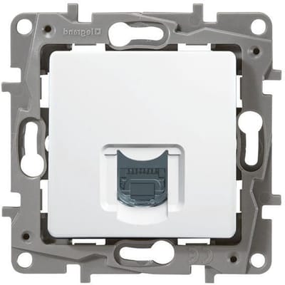 RJ45 Datadoos - Netwerk Connector - Internet Aansluiten - Modulaire Connector - 7 cm - Wit