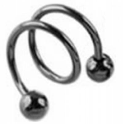 Oorbel- Helix- Zwarte spiraal - Charme Bijoux
