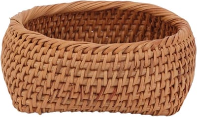 Opbergmand Rotan - Mand Tafeldecoratie - Keuken Organiseren - Handgeweven Kwaliteit - 22x16x13 cm - Natuurlijk