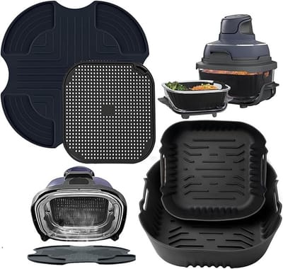 Airfryer Accessoireset voor Ninja CRISPi - Siliconen Vormen, Mat en Spatbescherming