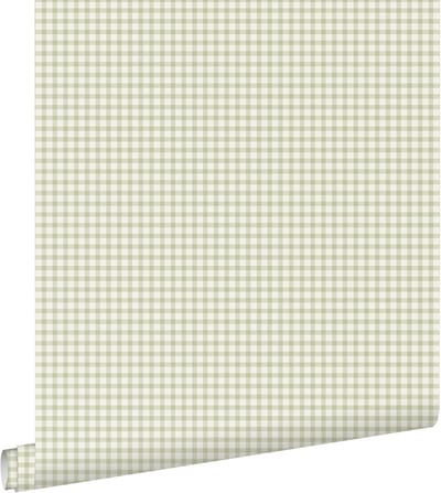 ESTAhome behang ruitjes vergrijsd groen - 50 x 900 cm - 131643