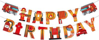 LUQ - Brandweer Happy Birthday Slinger Kinderfeestje Verjaardag Versiering Brandweer Slinger