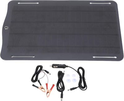 Zonne Acculader - Zonnepaneel Oplader - Kamperen Onderweg - 10W Monokristallijn - 32x21x3 cm