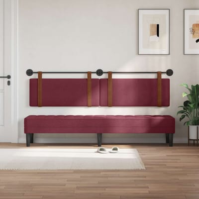 vidaXL - Hangend - hoofdbord - Wijnrood - Antiek - PU