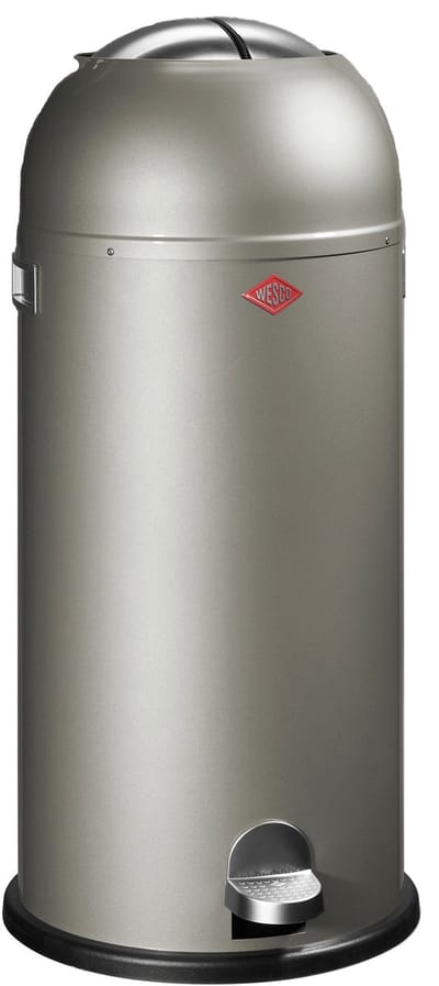 WESCO Kickmaster Maxi Prullenbak | Pedaalemmer | 40 Liter | Metaal - Nieuwzilver | Vuilnisbak - Made in Germany