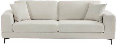 Vente-unique Zitbank met 3 plaatsen in beige textuurstof - JAMOLO