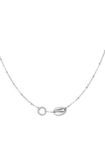 Summer shell ketting - fanciy.nl - stainless steel - waterproof - nikkel vrij - zilver - ketting - necklace - parel - pearls - shell - schelp - zomer - summer - parel - chain - schakel - chocker - layering