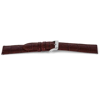 Horlogeband F340 Croco Roodbruin Leder 18x16 mm