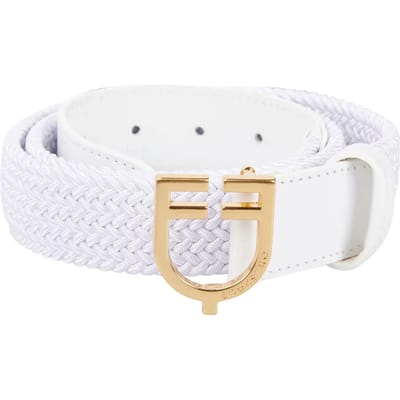 Elastische riem met leren logo-buckle voor dames Equestro