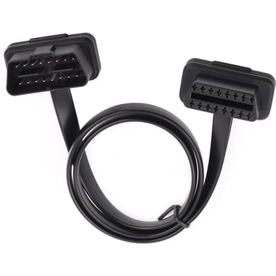 Câble d'extension OBD2 16 broches mâle vers femelle pour voiture, adaptateur de diagnostic, longueur 60 cm 24 pouces black