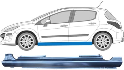 Volledige dorpel voor Peugeot 308 2007-2013 / Links
