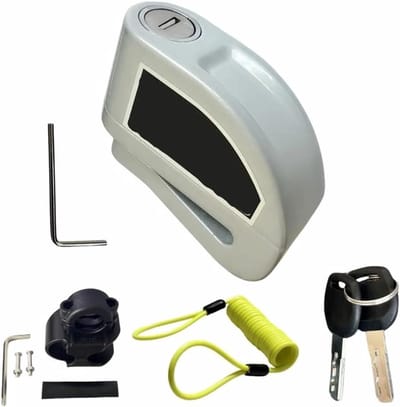 Motorfiets Schijfslot - Fiets Beveiliging - Diefstal Voorkomen - Waterdicht Alarm - 10 cm - Zilver