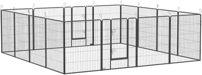 PawHut buitenverblijf - met twee deuren - 320L x 320B x 100H cm