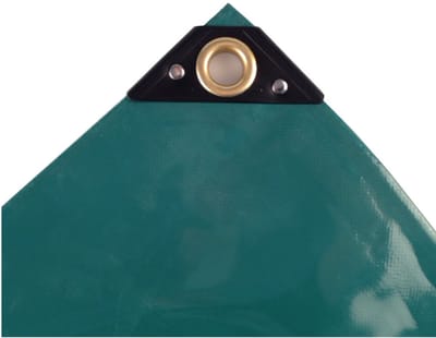 Afdekzeil - 2,5 x 6m - Groen - 650g/m² (15m²) - Hoogwaardig canvas PVC-coating - Tegen scheuren - water - UV - Temperatuurbestendig - Metalen ogen