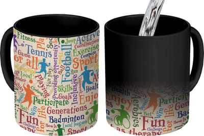 Magische Mok - Foto op Warmte Mokken - Koffiemok - Patroon - Sport - Alfabet - Quotes - Magic Mok - Beker - 350 ML - Theemok