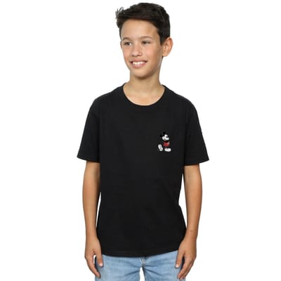Disney Jongens Mickey Mouse Kickin Retro Borst T-shirt (Zwart)