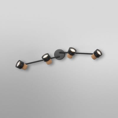 OSRAM DECOR SPOT CORK, 4 x 3,4W, 920lm, zwart, spot, verstelbare koppen, veelzijdig gebruik, interieurspot, vervangbare ledlampen, dimbaar, warm witte lichtkleur, GU10