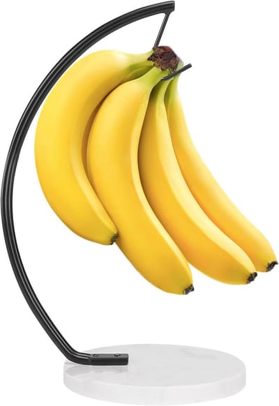 Elegante Bananenhouder met Marmeren Basis - Vrijstaande Fruitstandaard voor Keuken